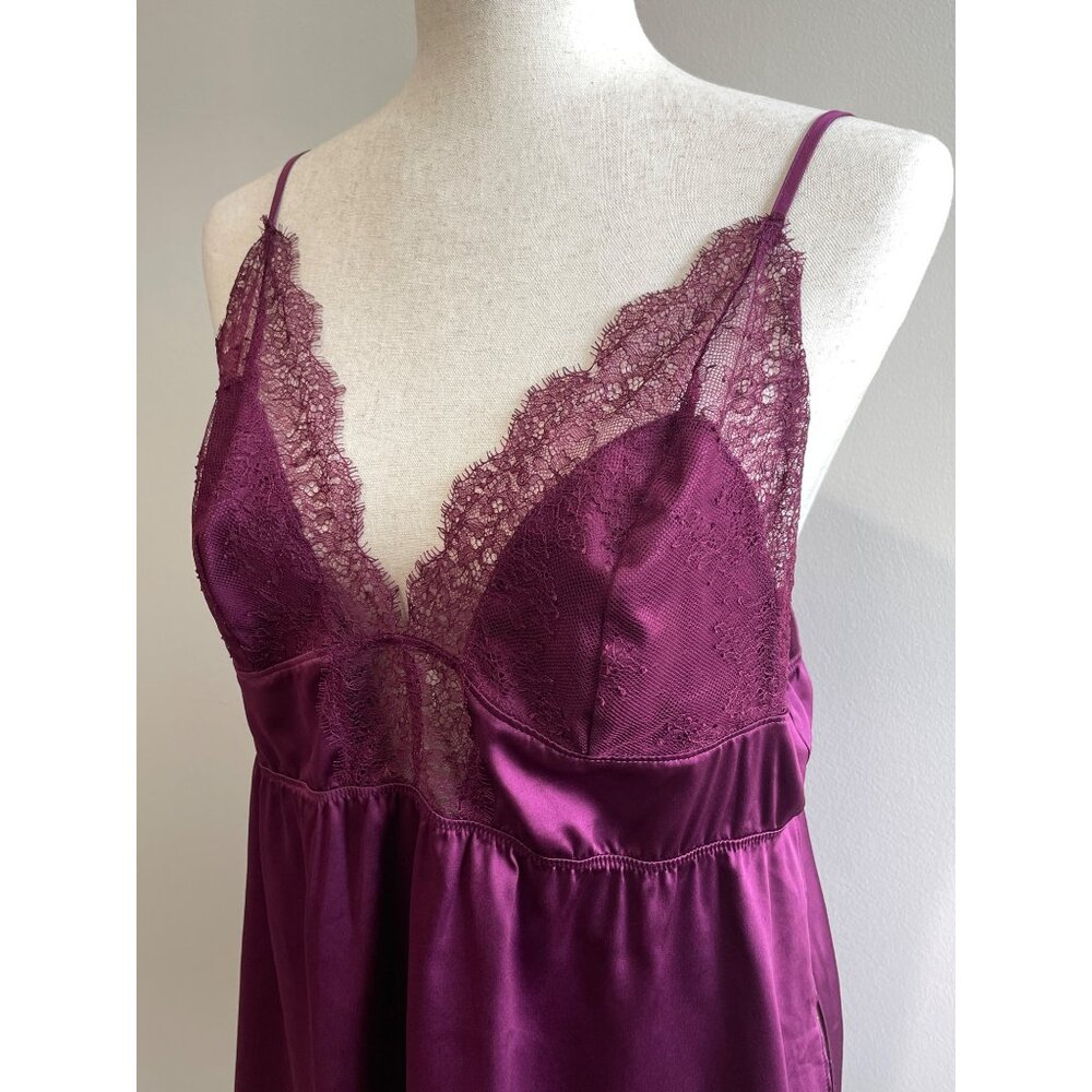 Victorias Secret Baby Doll Camisole Lingerie Top Womens XL Wine Lace Coquette - Picture 2 of 9